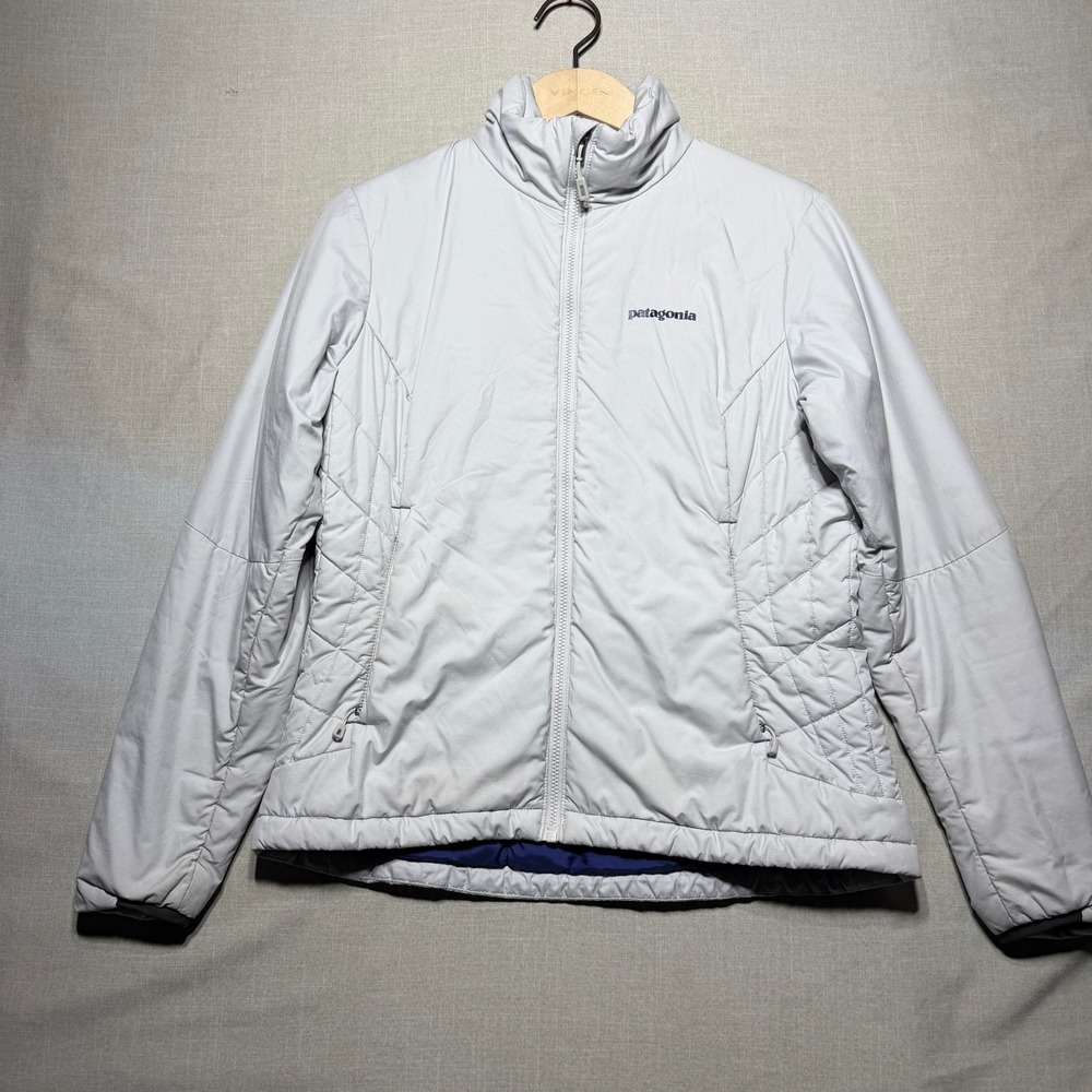 Patagonia Micro Puff Jacket Womens Small Gray LS Full Zip Puffer Insulated 83917